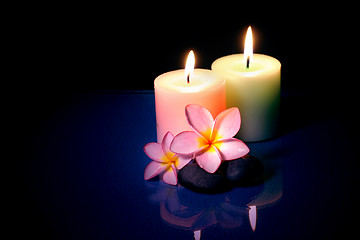 Image showing couple candle and flower