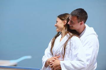 Image showing young couple on yacht