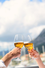 Image showing couple having lanch at beautiful restaurant