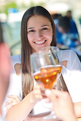 Image showing couple having lanch at beautiful restaurant