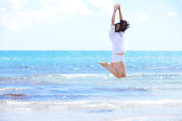 Image showing happy woman enjoy summer vacation