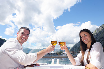 Image showing couple having lanch at beautiful restaurant