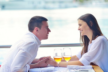 Image showing couple having lanch at beautiful restaurant