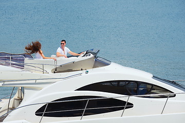 Image showing young couple on yacht