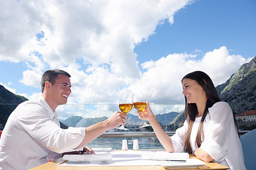 Image showing couple having lanch at beautiful restaurant