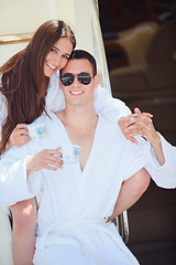 Image showing young couple on yacht