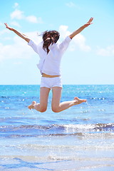 Image showing happy woman enjoy summer vacation