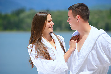 Image showing young couple on yacht