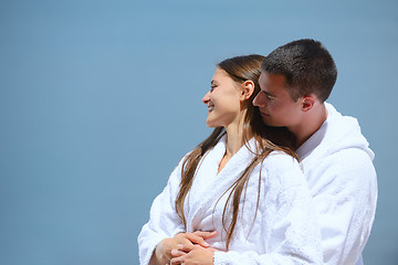 Image showing young couple on yacht