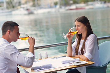 Image showing couple having lanch at beautiful restaurant