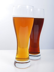 Image showing Two glasses of German beer