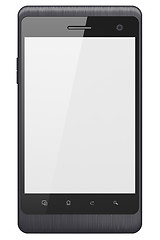 Image showing Beautiful smartphone on white background. Generic mobile smart phone