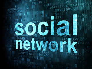 Image showing Social network on digital background