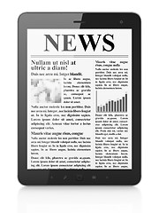 Image showing Digital news on tablet pc computer screen