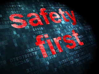 Image showing Security concept: safety first on digital background