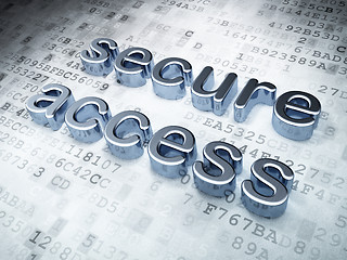 Image showing Security concept: silver secure access on digital background