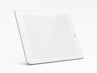 Image showing Beautiful white tablet pc on white background