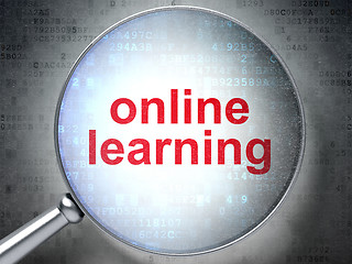 Image showing Words online learning on digital background