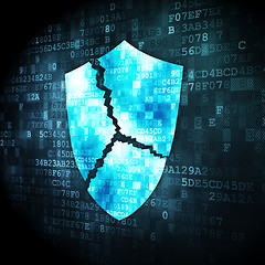 Image showing Security concept: shield on digital background