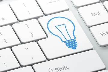 Image showing Business concept: computer keyboard with Light Bulb