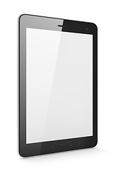 Image showing Beautiful black tablet pc on white background