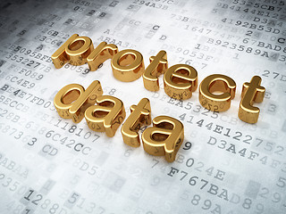 Image showing Security concept: golden protect data on digital background