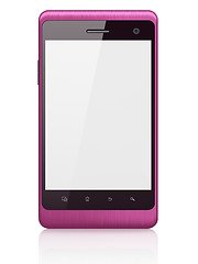 Image showing Beautiful smartphone on white background. Generic mobile smart phone