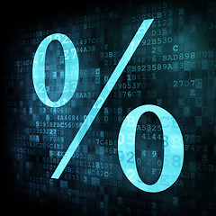 Image showing Percent symbol on digital screen