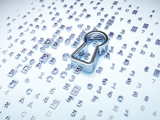 Image showing silver keyhole on digital background