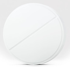 Image showing White medical pill on white background