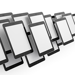 Image showing Black tablets on white background