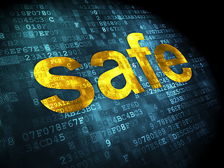 Image showing Security concept: safe on digital background