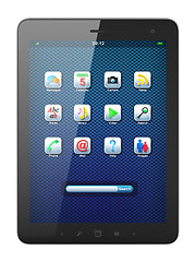 Image showing Beautiful black tablet pc on white background