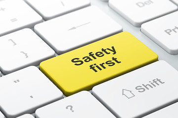 Image showing computer keyboard with Safety First