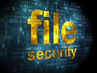 Image showing file security on digital background