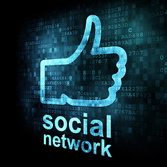 Image showing Like + social network on digital screen