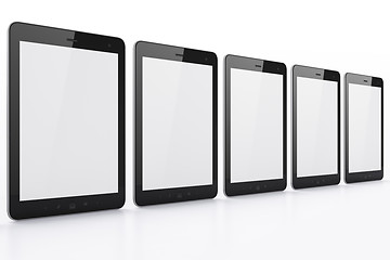 Image showing Black tablets on white background