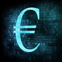 Image showing Euro sign on digital screen