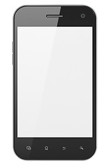 Image showing Beautiful smartphone on white background. Generic mobile smart phone