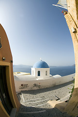 Image showing greek church and bell tower