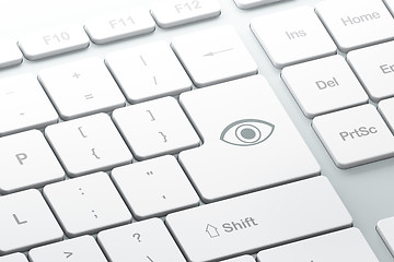 Image showing Enter button with eye on computer keyboard