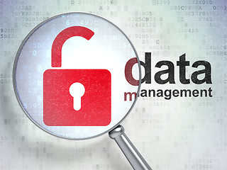 Image showing icon padlock and words data management