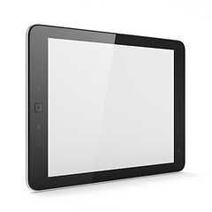 Image showing Beautiful black tablet pc on white background