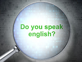 Image showing Magnifying glass with words Do you speak english?