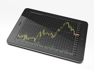 Image showing Beautiful black tablet pc on white background