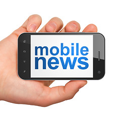 Image showing smartphone with Mobile News