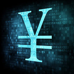 Image showing Yen sign on digital screen