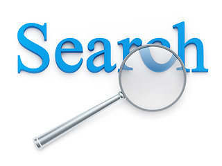 Image showing Magnification glass over &quot;search&quot; word