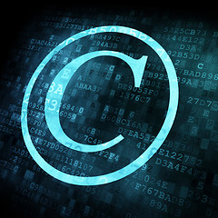 Image showing copyright symbol on digital screen