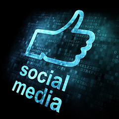 Image showing Like and words Social media on digital background